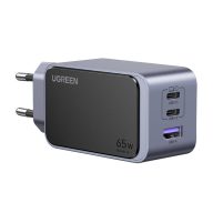   UGREEN Nexode Air fali töltő, 65W, USB + 2x USB-C (szürke)