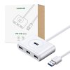 Hub Ugreen CR113 USB to 4x USB 3.0 5Gbps, 1m (white)