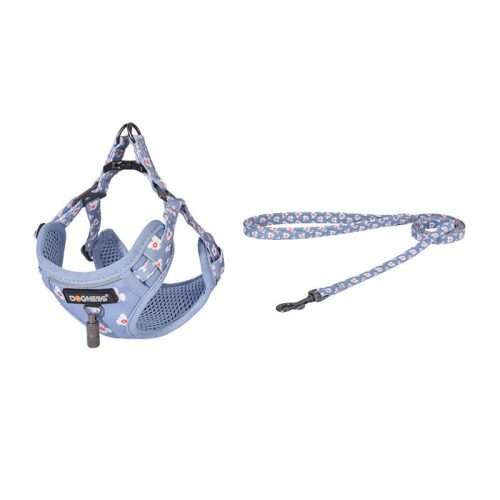 Dogness cat leash 1,5m+harness walking set (light blue)