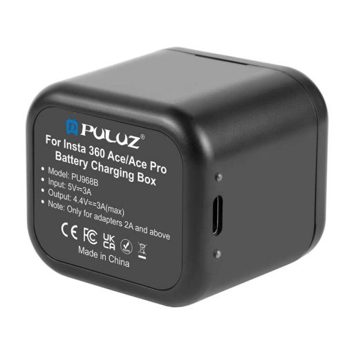 Akkumulátor töltődoboz és memóriakártya tároló PULUZ az Insta360 Ace / Ace Pro / Ace Pro 2 készülékhez