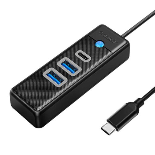 Orico Hub USB-C és 2x USB 3.0 + USB-C, 5 Gbps, 0,15m (fekete)