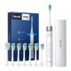 FairyWill FW-P80 sonic toothbrush with tip set and case (White)