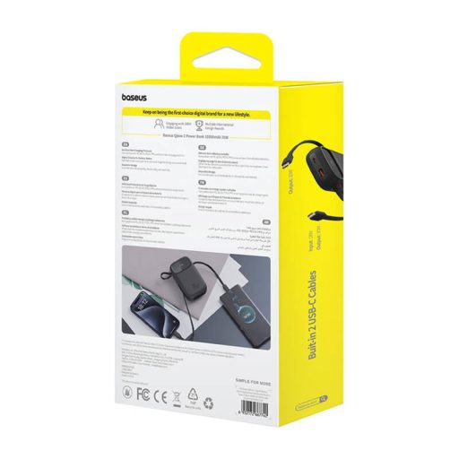 Baseus QPow 2 powerbank, 10000mAh, 30W, 2xUSB-C (fekete)