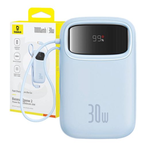 Baseus QPow 2 powerbank, 10000mAh, 30W, 2xUSB-C (kék)