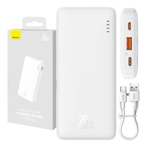 Baseus Airpow powerbank, 10000mAh, 20W (fehér)