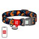 Waudog "Oranges" nylon dog collar with QR code, size S