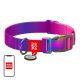 Waudog gradient nylon dog collar with QR code, purple , size XL