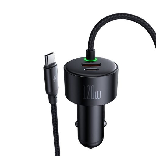 Mcdodo CC-0370 autós töltő, USB-C, Lightning, 120W, visszahúzható kábelek