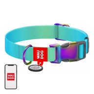   Nylon nyakörv QR kóddal WAUDOG 15 mm széles, 25-35 cm hosszú kék színben