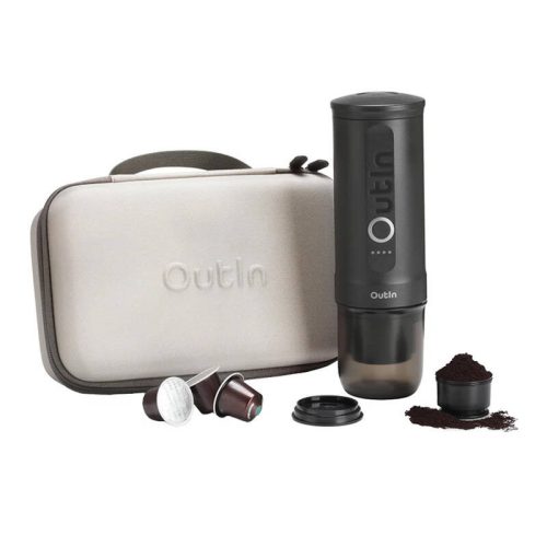 Outin Nano 7500mAh Portable Coffee Maker Set (Gray) + Protective Case