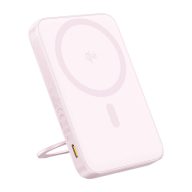   Baseus PicoGo mágneses powerbank állvánnyal, Qi2, 5000mAh, 20W (rózsaszín)