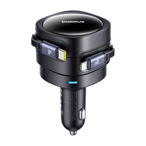 Baseus Enjoyment Max autós töltő USB-C + villámkábelekkel 60W Fekete
