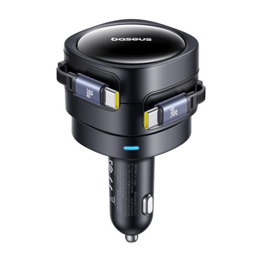 Baseus Enjoyment Max autós töltő USB-C+USB-C kábelekkel 60W Fekete