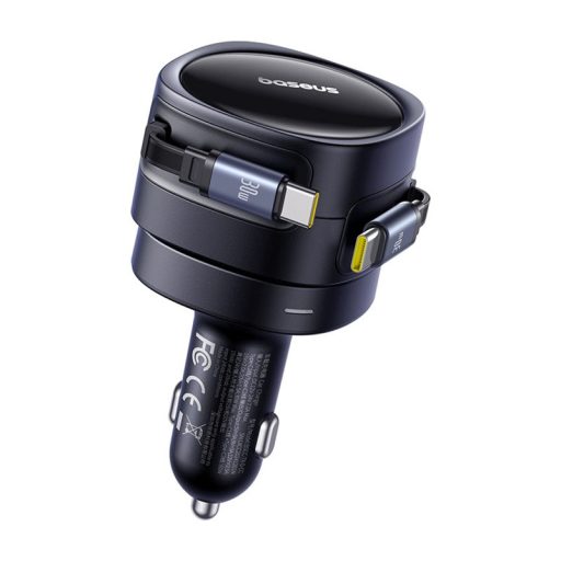 Baseus Enjoyment Max autós töltő USB-C+USB-C kábelekkel 60W Fekete