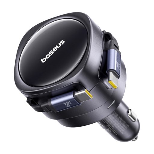 Baseus Enjoyment Max autós töltő USB-C+USB-C kábelekkel 60W Fekete