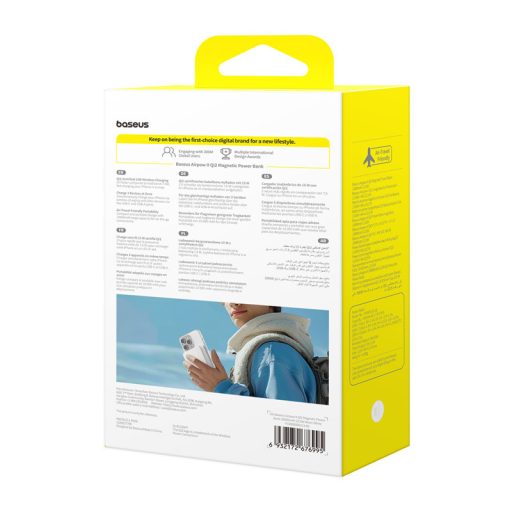 Baseus Airpow2 Qi2 mágneses powerbank 10000mAh 22.5W (fehér)