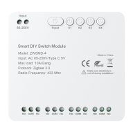   ZigBee 4 csatornás kapcsolómodul feszültségmentes DC 32V-os érintkezővel Avatto ZWSMMD-4-250V