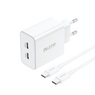 Foneng EU50 GaN töltő, 35W 2x USB-C-Lightning (fehér)