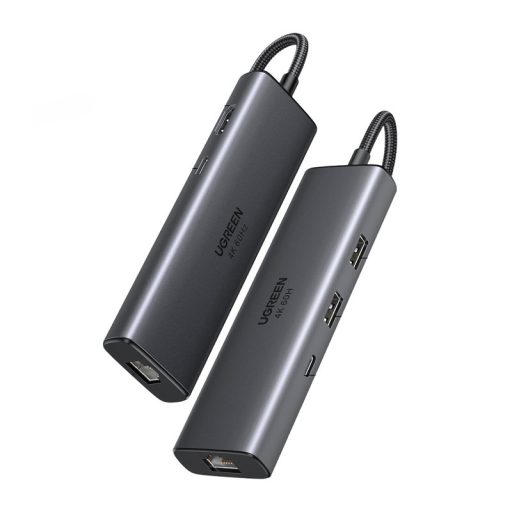 Adapter / hub USB-C 6w1 Ugreen CM512, HDMI 4K@60Hz, 2x USB, RJ45, PD 100W