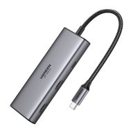   Adapter / Hub USB-C 7w1 Ugreen CM498, 2x HDMI 4K@60Hz, 2x USB, PD 100W