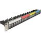 Delock 19 , 24 portos Keystone patch panel kábel rögzítő sínnek, jelző mezővel és porvédelemmel 1U fekete