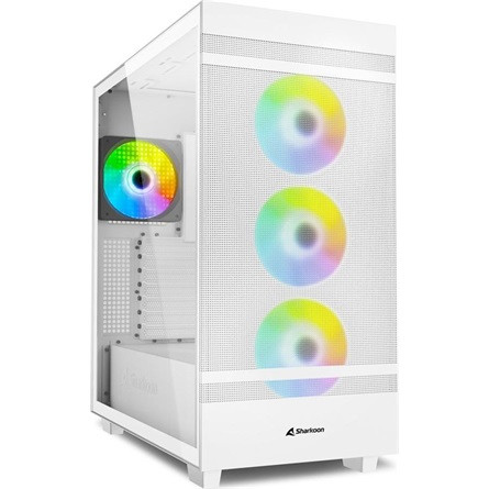 Sharkoon Rebel C50 RGB táp nélküli ablakos Mid Tower számítógépház fehér