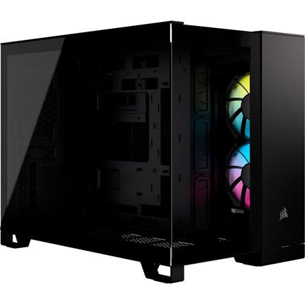 Corsair 2500X RGB Dual-Chamber táp nélküli ablakos Mid Tower számítógépház fekete