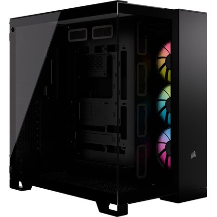 Corsair 6500X RGB Dual-Chamber táp nélküli ablakos Mid Tower számítógépház fekete