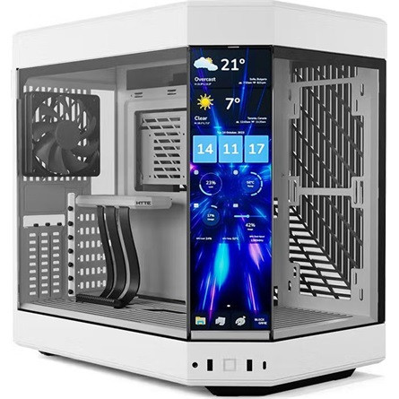 HYTE Y60 táp nélküli ablakos Mid Tower számítógépház fehér +HYTE Y60 DIY LCD panel