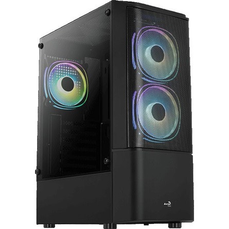 Aerocool Quantum Mesh v2 táp nélküli ablakos Mid Tower számítógépház fekete