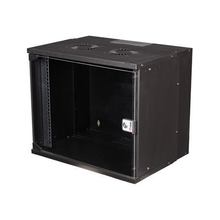 Equip Fali Rackszekrény - EWM-09-5440-B (19", 9U, 540x400mm, lapra szerelt, fekete)