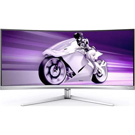 Philips Evnia 34M2C8600 34" ívelt QD-OLED gaming monitor fehér-ezüst 175Hz (USB-C: 90W; KVM)