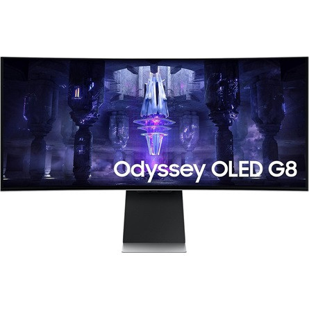 Samsung Odyssey OLED G8 G85SB 34" ívelt OLED smart gaming monitor ezüst 175Hz FreeSync Premium