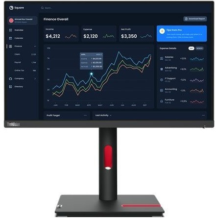 Lenovo ThinkVision T22i-30 21.5" IPS LED monitor fekete