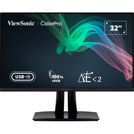 ViewSonic VP3256-4K ColorPro 31.5" IPS LED monitor fekete