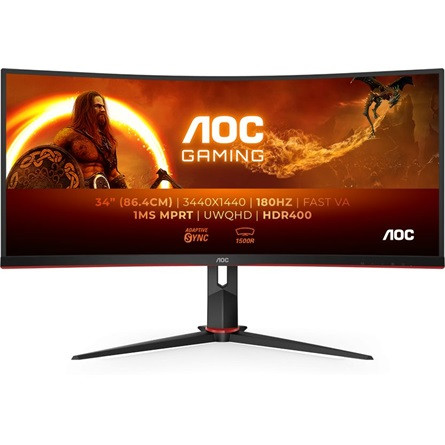 AOC CU34G2XP 34" ívelt VA LED gaming monitor fekete 180Hz