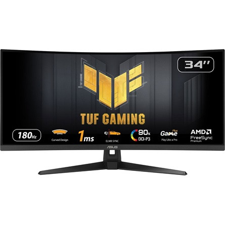 Asus TUF Gaming VG34VQ3B 34" ívelt VA LED gaming monitor fekete 180Hz FreeSync Premium / ELMB Sync