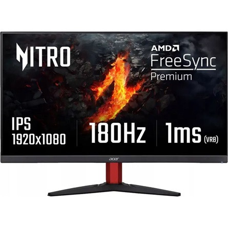 Acer Nitro KG242YM3bmiipx 23.8" IPS LED gaming monitor fekete-piros 180Hz FreeSync