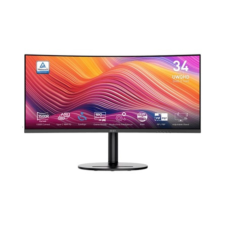 MSI Modern MD342CQP 34" ívelt VA LED monitor fekete 120Hz (USB-C: 98W)