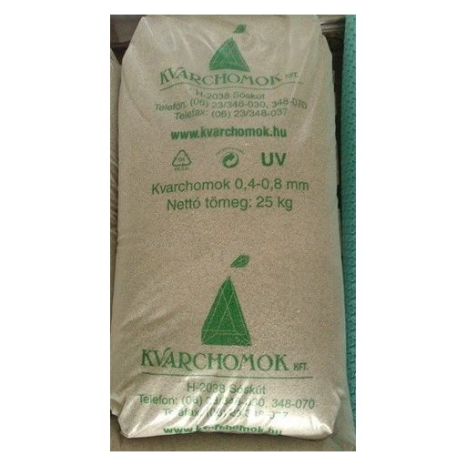 Kvarchomok, 0,4-0,8 mm homokszűrős vízforgatóhoz 25 kg
