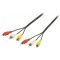 Valueline VLVP24300B50 RCA AV kábel 3m(3x RCA apa - 3x RCA apa) fekete