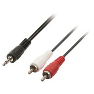   Valueline VLAP22200B30 jack sztereó hangkábel 3,5 mm apa – 2x RCA apa, 3 m, fekete