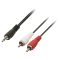 Valueline VLAP22200B30 jack sztereó hangkábel 3,5 mm apa – 2x RCA apa, 3 m, fekete
