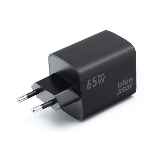 BLUE STAR utazó töltő GaN 4A 65W 2 x Type C + USB A PD QC4.0 VT-43 fekete