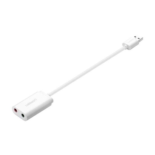 UGREEN US205 USB külső hangkártya adapter, 15cm (fehér)