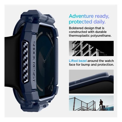 Spigen Rugged Armor Apple Watch 10 46mm tok, Navy Blue, kék