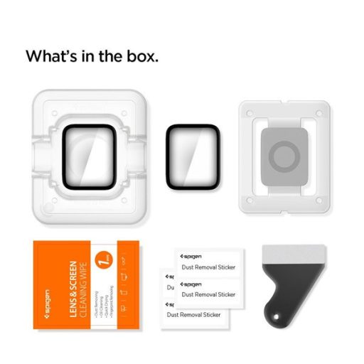 Spigen Pro Flex EZ Fit Apple Watch S4 / S5 / S6 / SE 44mm tempered kijelzővédő fólia felhelyező kerettel (2db)