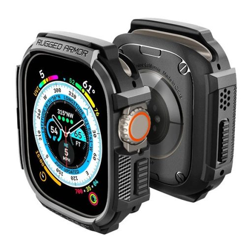 Spigen Rugged Armor Apple Watch UItra 2/1 (49mm), Fekete tok