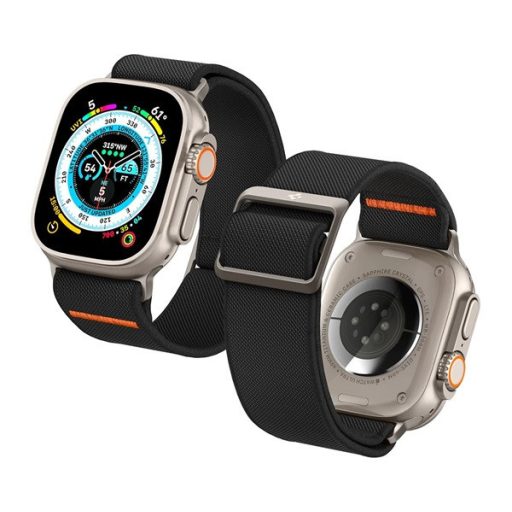 Spigen Lite Fit Ultra Apple Watch Ultra 2 / 1 49mm / 10 /  9 / 8 / 7 45mm / SE / 6 / 5 / 4 44mm / 3 / 2 / 1 42mm szövet szíj, fekete