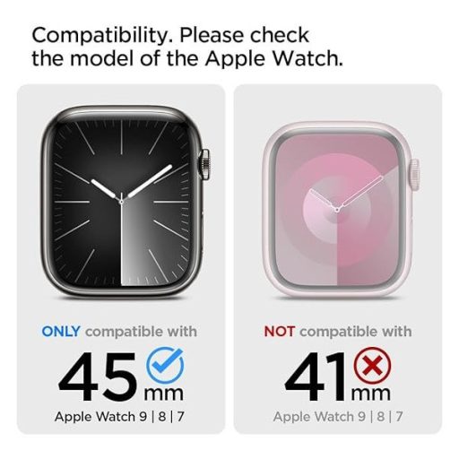 Spigen Lite Fit Pro Apple Watch 9 / 8 / 7 45mm / SE (2nd / 1st Gen) / 6 / 5 / 4 44mm tok / szíj, fekete
